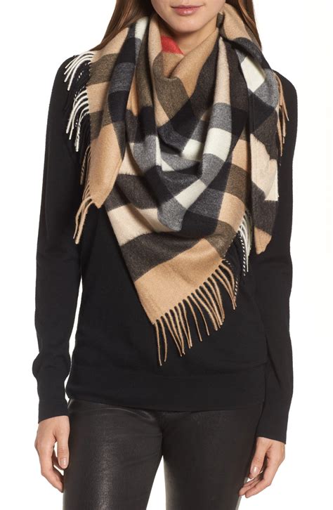 burberry check wool scarf black multicolor|burberry check cashmere scarf sale.